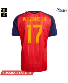 Günstige Spanien Nico Williams #17 Heimtrikot WM 2026 Kurzarm